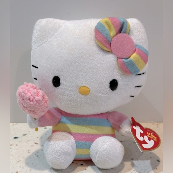 Ty‎ Beanie Hello Kitty Cotton Candy Plush - Picture 2 of 7